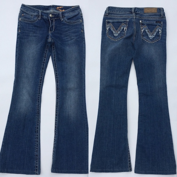 Seven‎ 7 Jeans Thick Stitching Bling Pocket Boot Cut Women's 28 - Picture 1 of 8